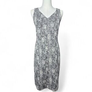 MM La Fleur The Aditi Dress Crackle Sleeveless V Neck Sheath Textured Print 8